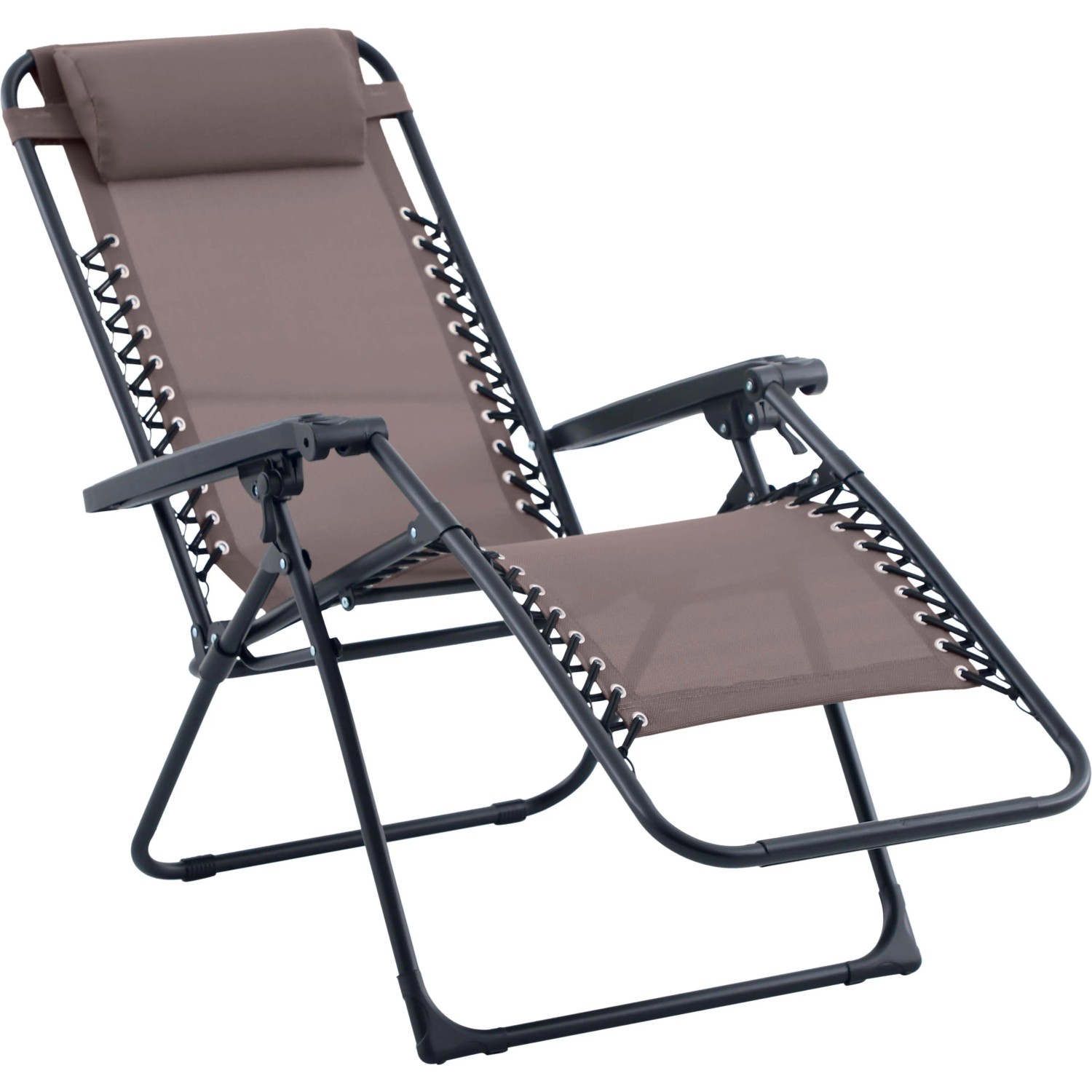 Sdraio reclinabile con braccioli Longwood in acciaio taupe_5