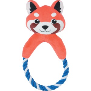 t.b.t. Giocattolo per cani: Peluche Panda Rosso con anello di corda, resistente e ideale per giocare.