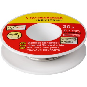 Rothenberger lega saldante standard senza piombo 30g su bobina, adatta per saldature generiche.