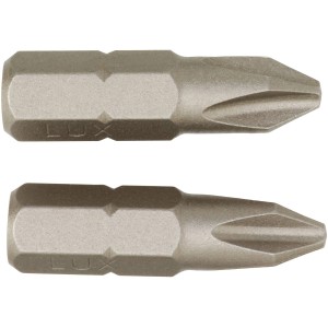 Due inserti per cacciavite LUX Standard a croce PH2, lunghezza 25 mm, per avvitare.