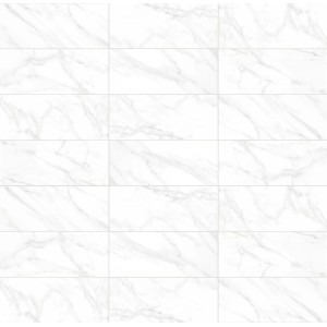 Piastrelle da rivestimento bianche effetto marmo per bagno e cucina.