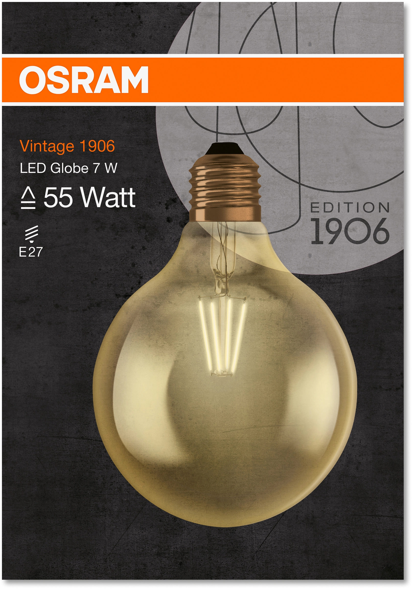 Lampada LED Osram Vintage 1906 globo E27 luce calda 2400 K 51 W 650 lm