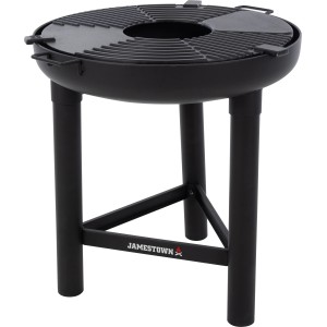 Braciere Jamestown Kendrick con grill, Ø 58 cm, barbecue a carbonella con anello grill (griglia, scanalature, piastra).