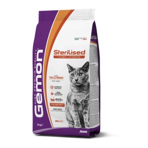Gemon cibo secco per gatti sterilizzati con tacchino, 2kg.
