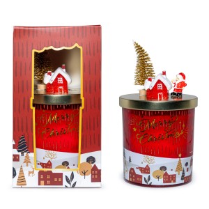 Candela decorativa Natale rosso H 17 cm