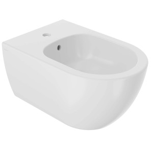 Bidet bianco sospeso. Design moderno per il bagno.