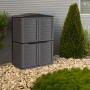 Box da giardino in plastica grigia con doppia anta per uso esterno.