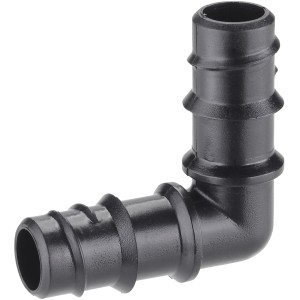 Raccordo a gomito nero t.b.t. per sistemi di irrigazione Microirrigazione.