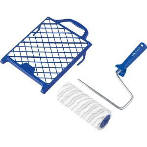 Set pittura a dispersione LUX, 3 pezzi: rullo, telaio e griglia per pittura a emulsione.