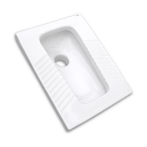 WC a terra t.b.t. bianco in ceramica, vista dall'alto.