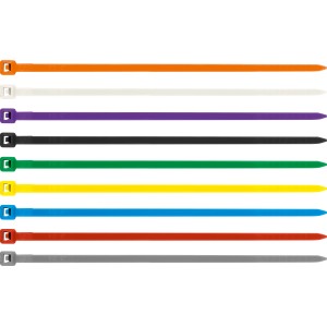 Set di fascette colorate con 1000 pezzi in vari colori per l'organizzazione dei cavi.