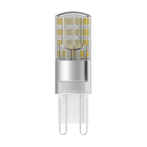Lampadina LED G9 argentata per interni.