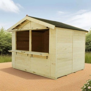 Chiosco in legno a pannelli sp 20 mm H240xL415xP274 cm