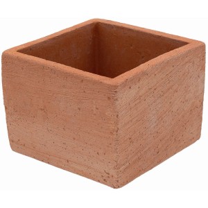Vaso da fiori quadrato in terracotta.