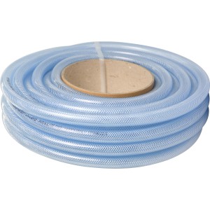 Tubo flessibile rinforzato Fitt trasparente (Ø 12,5 mm) arrotolato, venduto al metro per giardino e officina.