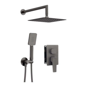 Set doccia incasso Idrostile con box 250x250 mm titanio