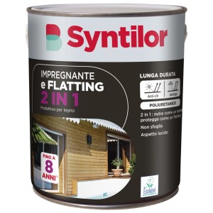 Impregnante per legno e flatting ad acqua effetto lucido rovere grigio 0,5 l