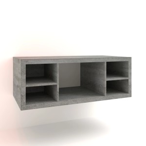 Mobile bagno sospeso t.b.t. grigio con vani a giorno.
