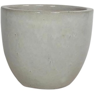 Vaso per piante bianco in ceramica, alto 26,5 cm, Ø 33 cm, per interni ed esterni.