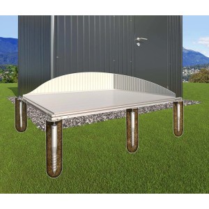 Fondazione Biohort SmartBase Plus per casetta da giardino Europa, con viti di terra. Stabile e resistente alle tempeste.