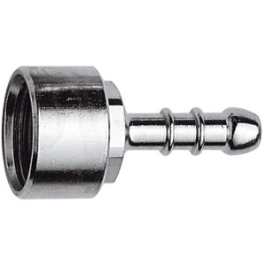 Dettaglio di raccordo per rubinetto a sfera t.b.t. in metallo.