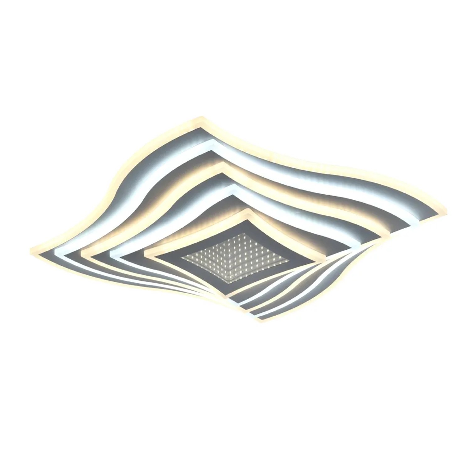Plafoniere t.b.t. moderna con design curvo e LED integrati.