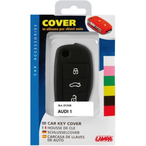 Cover per chiave auto Audi 1 in silicone nero. Accessorio per la cura dell'auto.