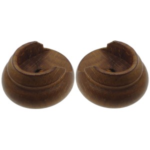 Due supporti per bastone per tende in legno marrone rotondo per Binari per tende.