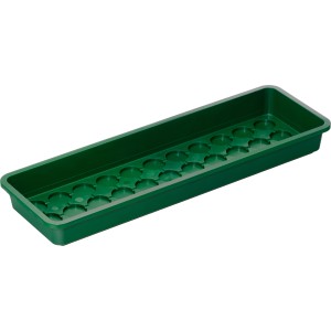 Vassoio per serra verde (58x19x6 cm) per la propagazione delle piante con punzoni rotondi per pastiglie gonfiabili.