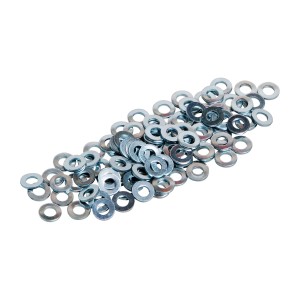 Rondelle LUX argentate 3,1 mm, set da 100 rondelle in acciaio per applicazioni universali.