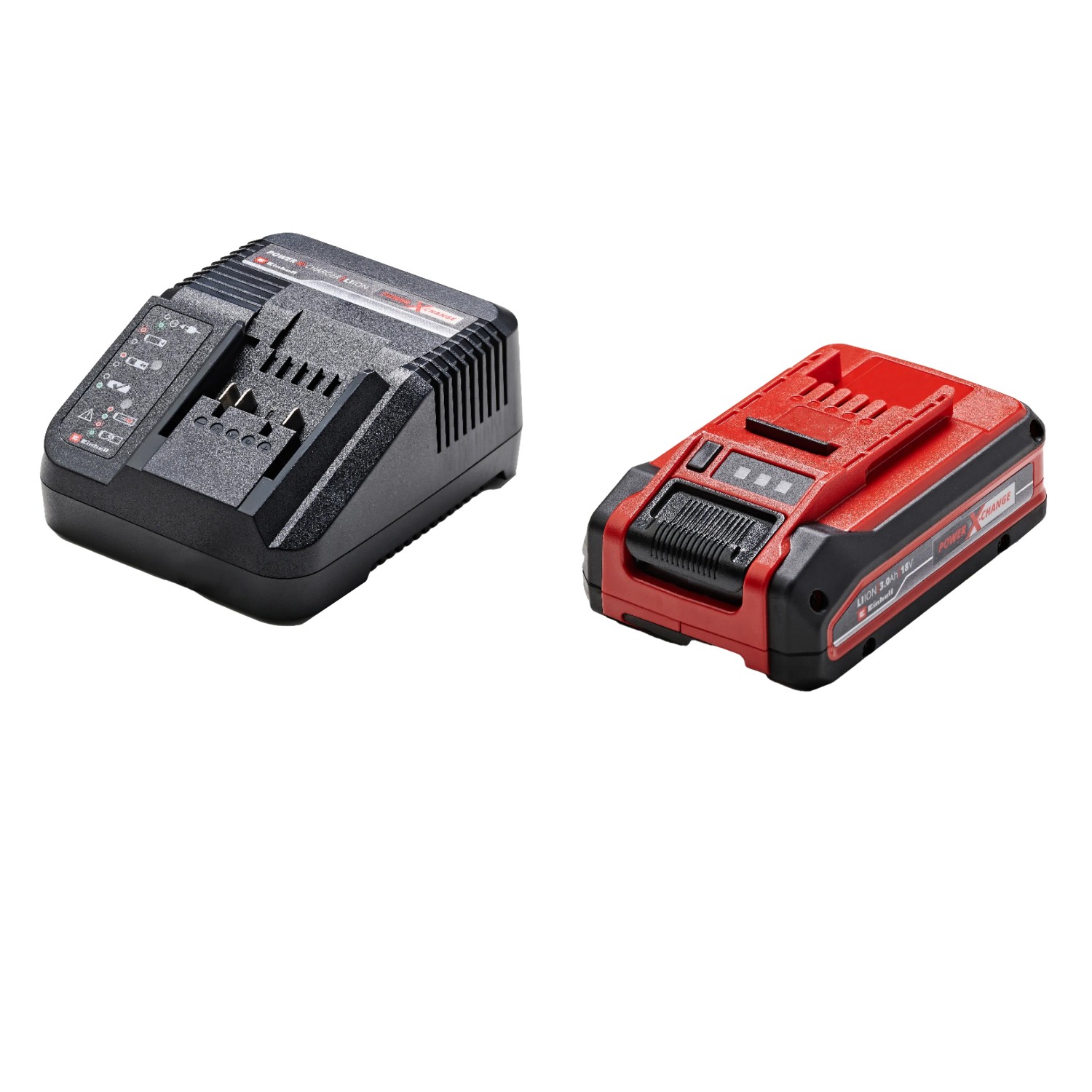Einhell Power X-Change Batteria 18V e caricabatterie per tosaerba.