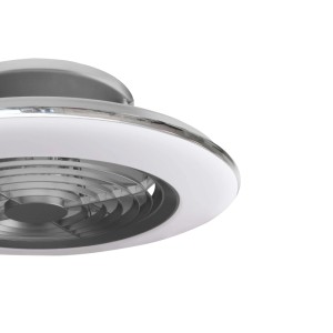 Plafoniera LED Alisio Mini 70W ventilatore motore DC 30W luce regolabile argento