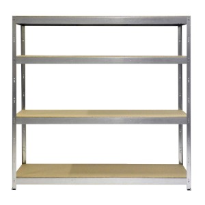 Scaffale in kit legno e metallo 4 piani in FSC 200x70x200 cm