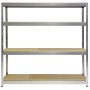 Scaffale in kit legno e metallo 4 piani in FSC 200x70x200 cm