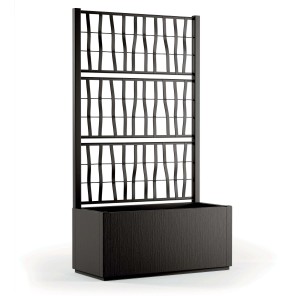 Fioriera da esterno t.b.t. nera con grigliato per giardino e patio.