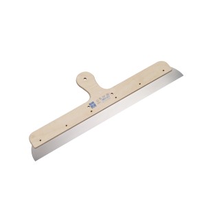 Spatola LUX in acciaio inox, 60 cm, con manico in legno, per lavori di muratura e piastrellatura.