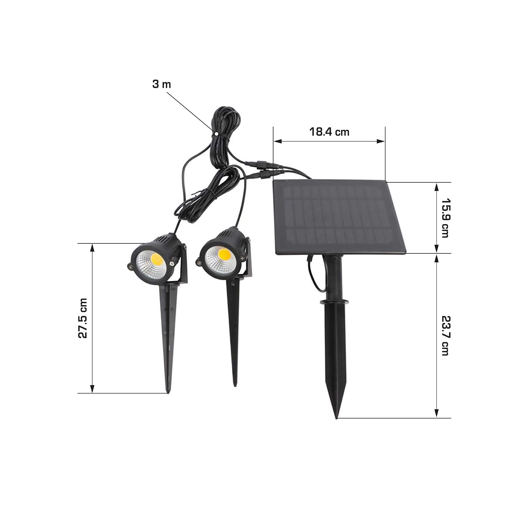 Picchetto Solare Led Con Cavo 3 M Set 2 Pz Obi