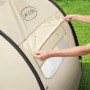 Tettuccio parasole Bestway LAY-Z-SPA, tenda beige con finestra e telaio nero.