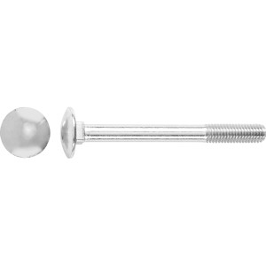 Bullone a testa tonda zincato LUX M6 x 90 mm Filettatura parziale, 100 pezzi