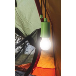Lampada LED verde con interruttore a corda in tenda. Ottima come idea regalo.