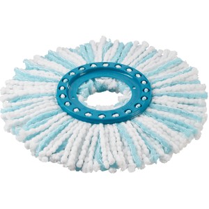Testina di ricambio Leifheit per Clean Twist Disc Mop Ergo Micro Duo, fibre blu e bianche.
