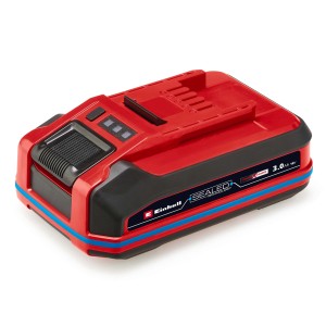 Batteria Einhell 18V 3.0 Ah Power X-Change Plus: Batteria rossa per elettroutensili con indicatore di carica.
