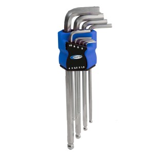 Set di chiavi a brugola t.b.t. con supporto blu.