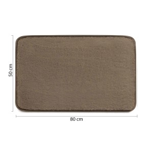 Tappeto da bagno rettangolare marrone (50x80 cm).
