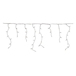 Tenda luminosa LED effetto ghiacciolo, 400 LED bianco caldo, cavo nero, 17 m, per illuminazione d'atmosfera.