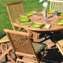 Tavolo allungabile da giardino tondo in teak 120/170x120 cm_2
