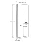 Schizzo: mobile bagno t.b.t. con dimensioni (altezza 1800 mm, larghezza 600 mm, profondità 316 mm).