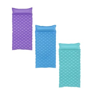 Materassino gonfiabile Bestway Float'n Roll in tre colori: viola, blu e turchese.