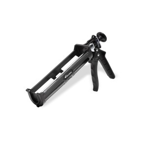 Pistola per silicone e acrilici nera, utensile per muratori e piastrellisti.