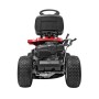 Troy-Bilt Mini-Rider 60T-S trattorino, vista posteriore. Tosaerba con sedile nero e dettagli rossi.